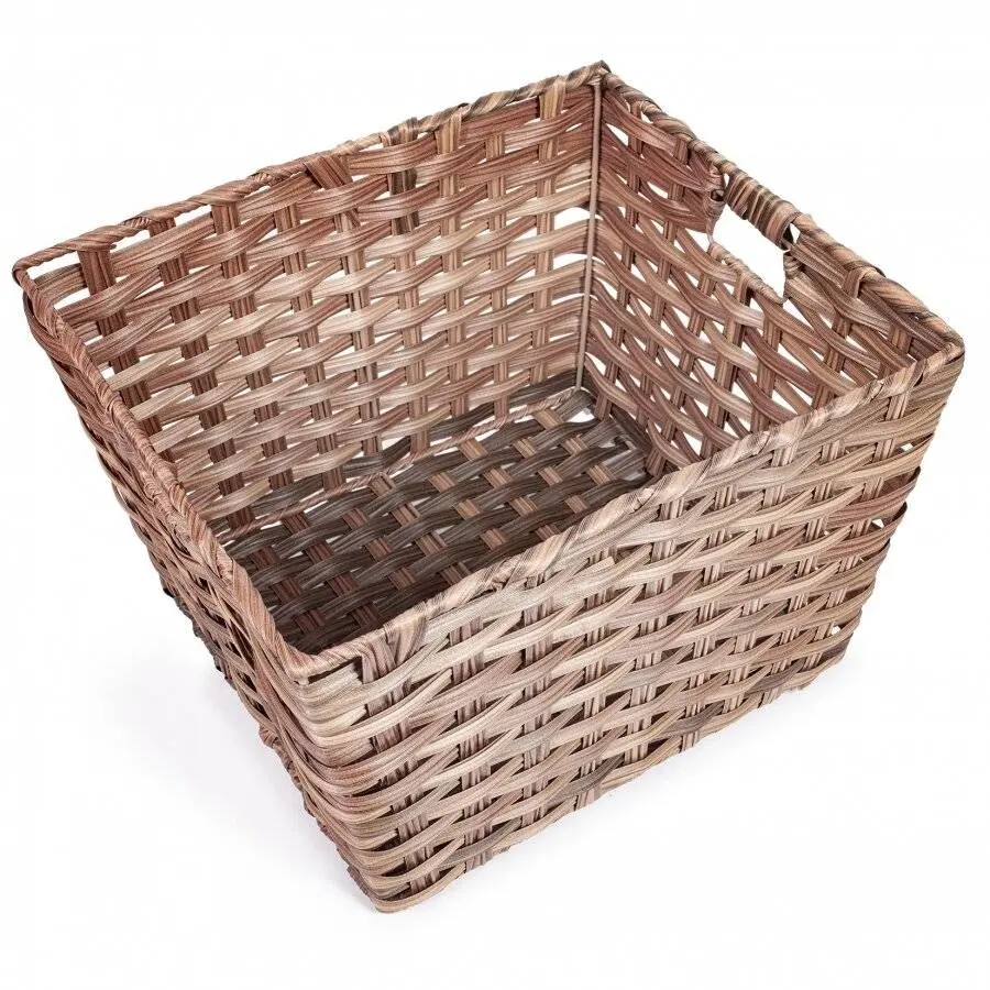 Handmade Paper Rope Woven Metal Storage Baskets Large Capacity Paper Rope Storage Hamper Basket